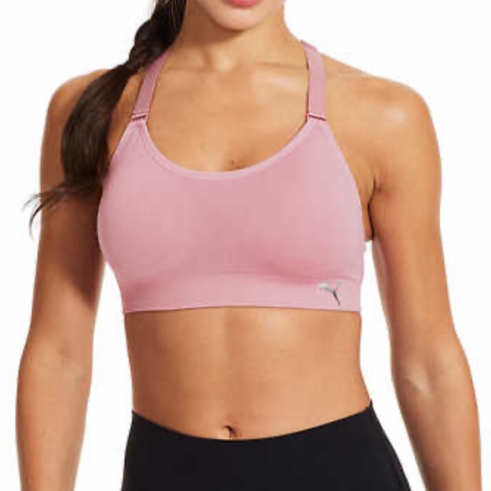 New Women's Puma Pink Racerback Sports Bra